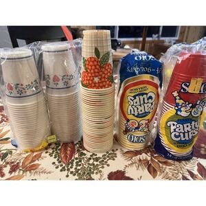 Vintage 90s DIXIE Paper Wax 9oz Flower Dispenser Cups OPEN PACK‎ Solo Lot Of 125